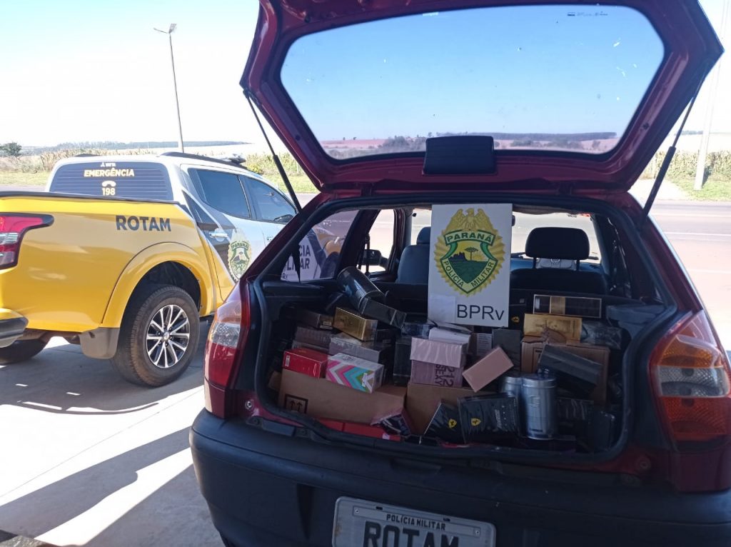 Equipe ROTAM da PRE apreende carro carregado com produtos de descaminho na PRc-272