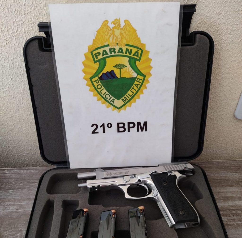 PM prende homem e apreende pistola em Marmeleiro