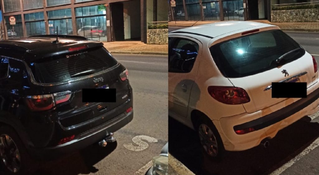 Motociclistas reclamam de automóveis estacionados em locais para motos na Rua Erechim