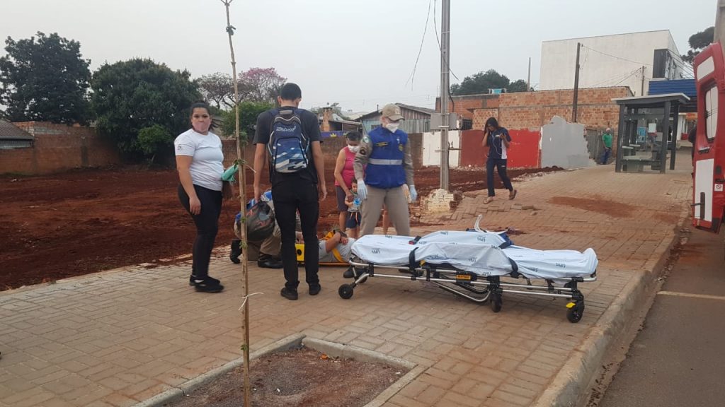 Garotinho fica ferido ao cair de bicicleta no Bairro Cascavel Velho