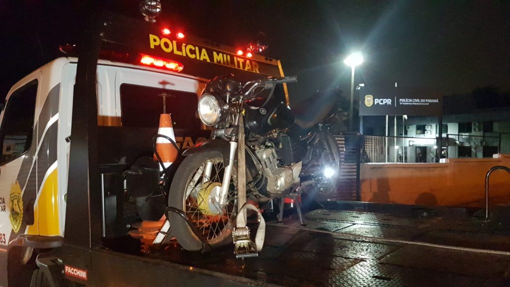 Motocicleta com chassi ‘pinado’ é apreendida em ação da Polícia Militar na Rua Paraná