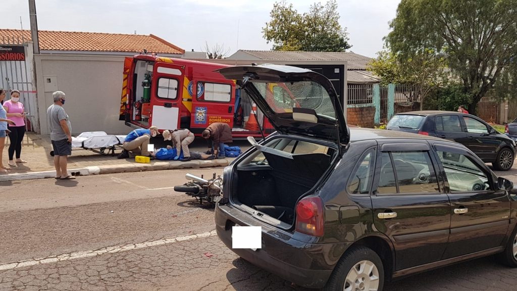 Mais um acidente envolvendo motocicleta e automóvel é registrado na Região do Lago; homem ficou ferido