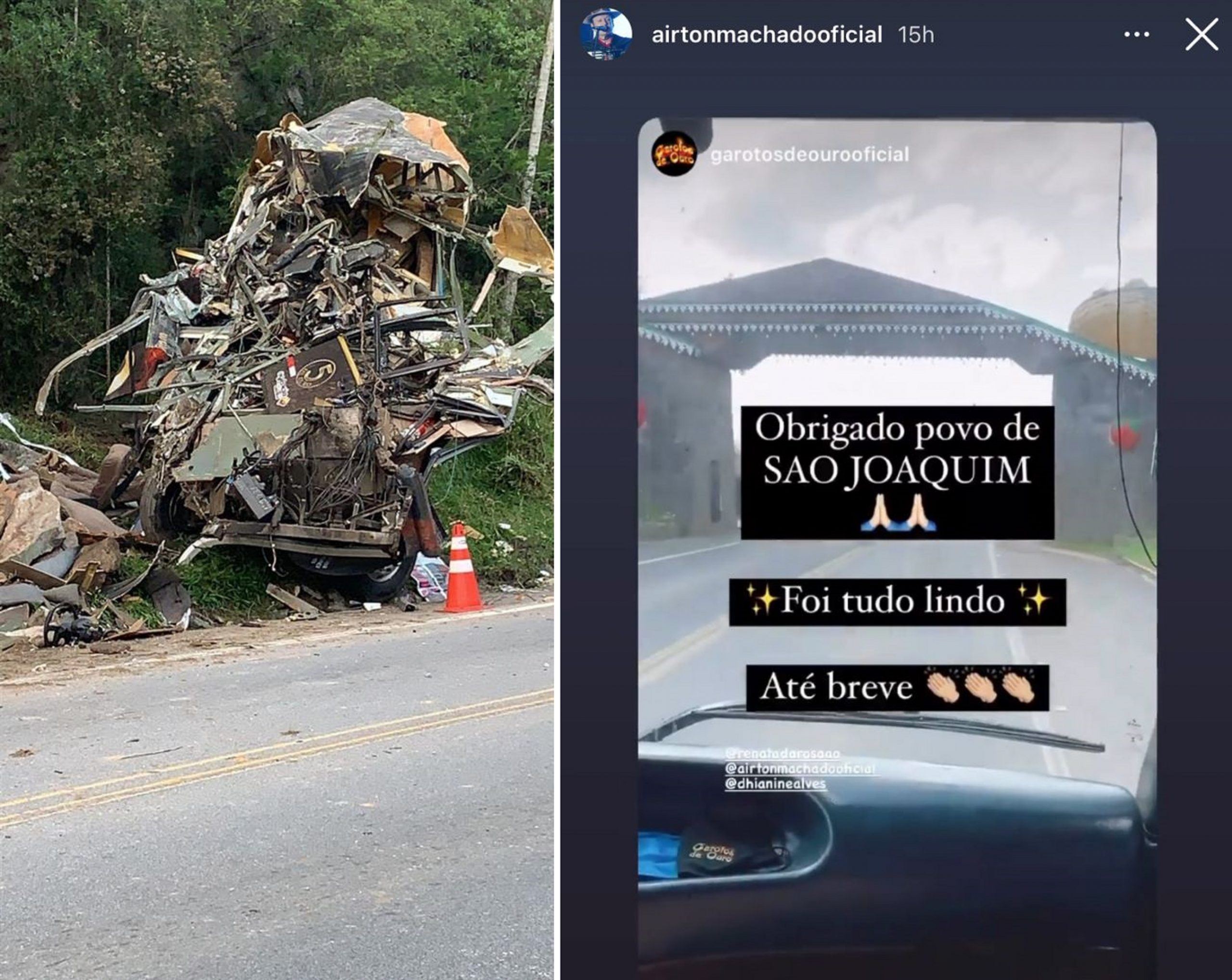 Morte vocalista do Garotos de Ouro: já na estrada, Airton Machado postou foto de agradecimento