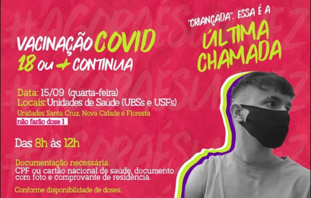 Cascavel realiza a última repescagem da vacina para 18 anos ou mais
