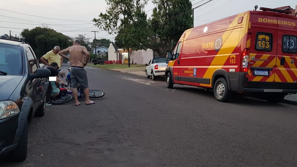 Criança sofre queda de bicicleta e fica com perna presa no Alto Alegre