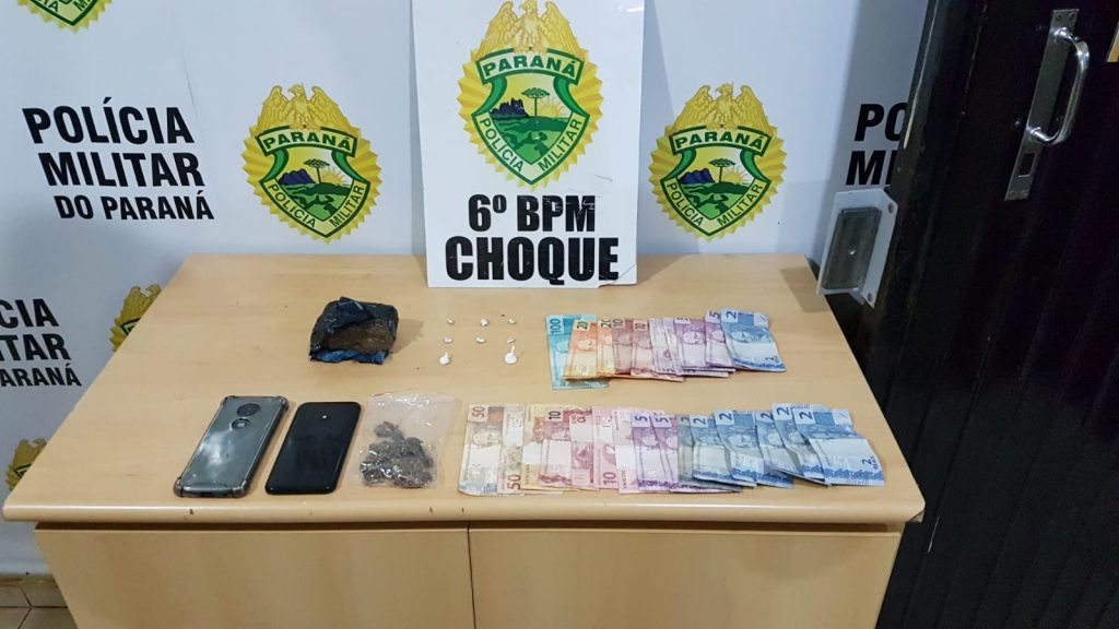 Adolescente de 15 anos e jovem de 18 são detidos pelo Choque com drogas no XIV de Novembro
