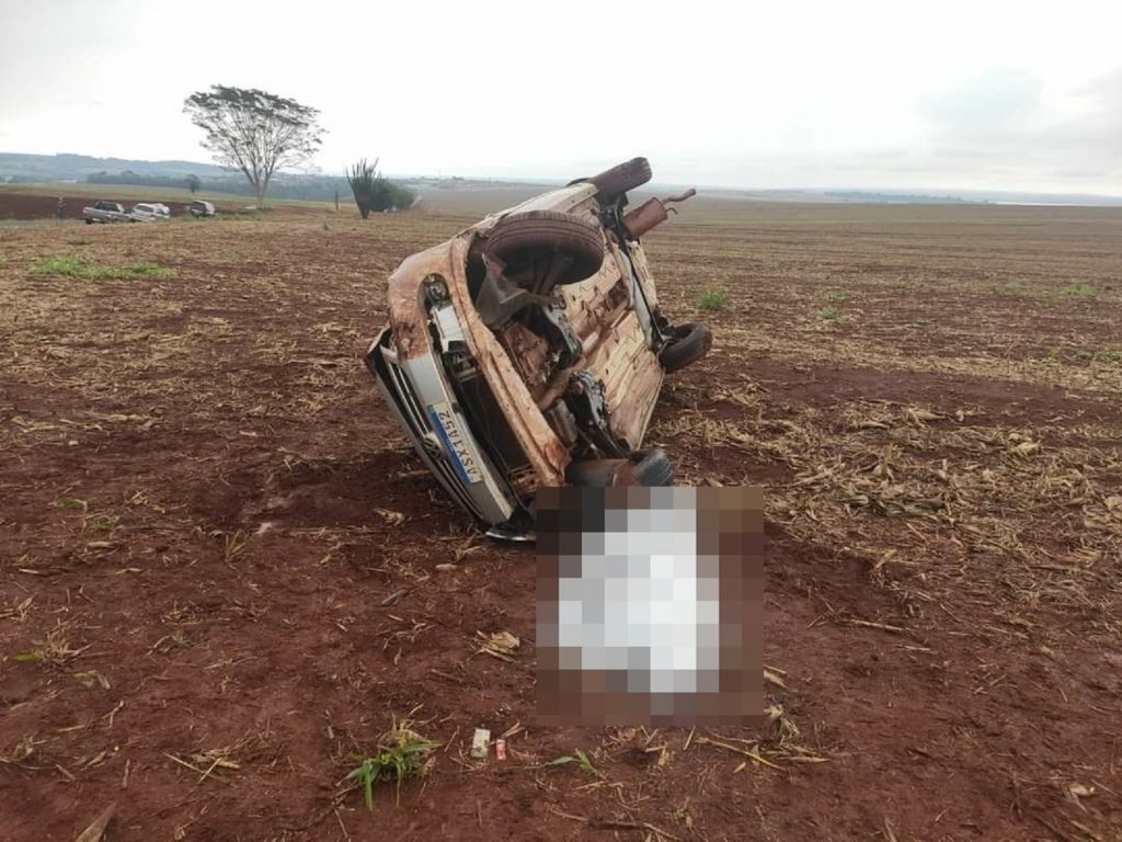 Jovem morre em capotamento de veículo na PR-437, em Alvorada do Sul
