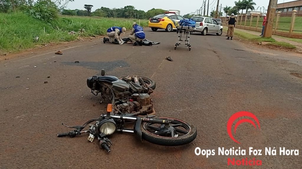 Motociclista morre após colisão frontal na Avenida Perimetral Leste, em Foz do Iguaçu