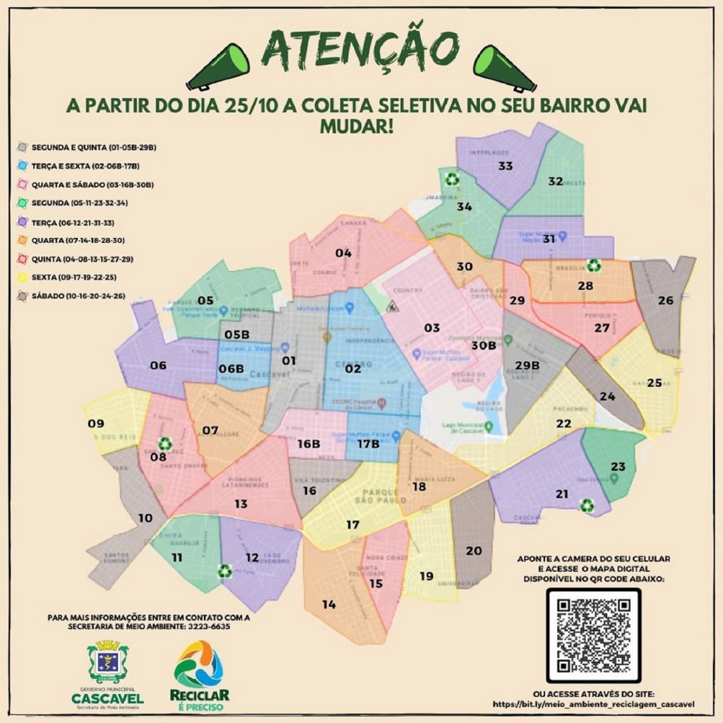 Meio Ambiente promove alterações nos dias da coleta seletiva nos bairros