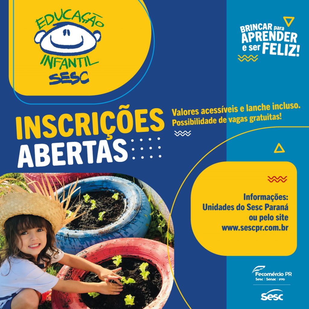 Sesc Cascavel abre inscrições de bolsas gratuitas da Educação Infantil Sesc Cascavel abre inscrições de bolsas gratuitas da Educação Infantil