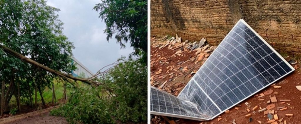 Chuva e vendaval causam estragos e falta de energia elétrica em Medianeira