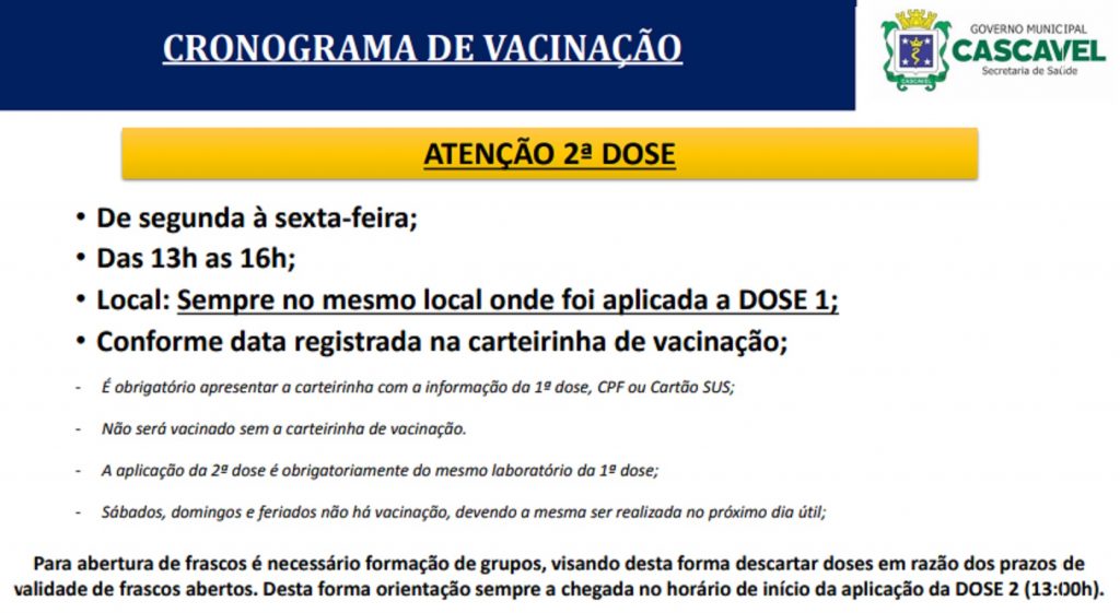 Acompanhe a tabela com a idade e grupos de prioridade
