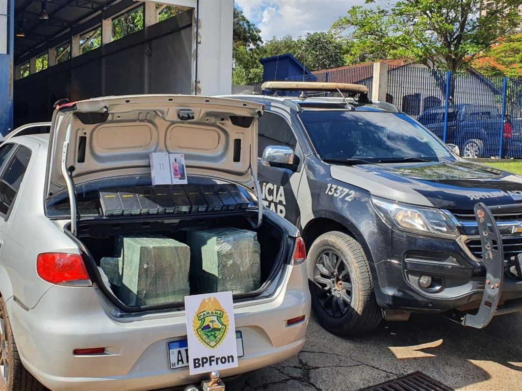 BPFron apreende produtos contrabandeados em veículo na cidade de São Miguel do Iguaçu