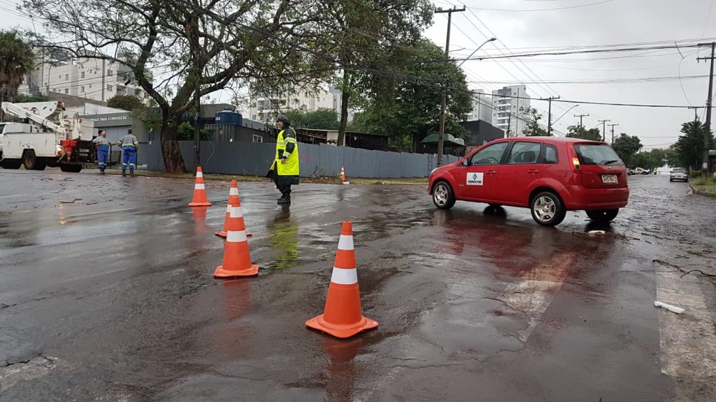 Queda de árvore danifica fiação e deixa parte do Bairro Cancelli sem energia elétrica