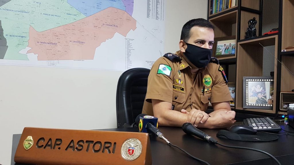 “Família foi feita refém em Cascavel” diz Capitão Diego Astori sobre roubos no final de semana