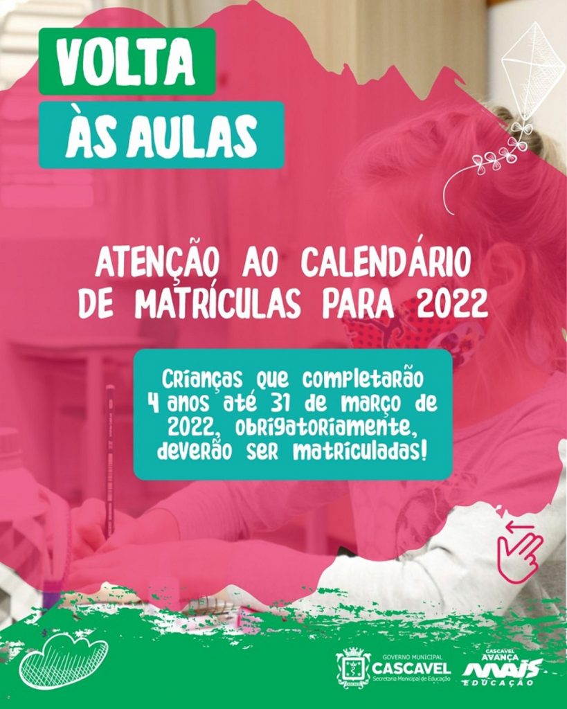 Matrículas 2022: Semed divulga cronograma