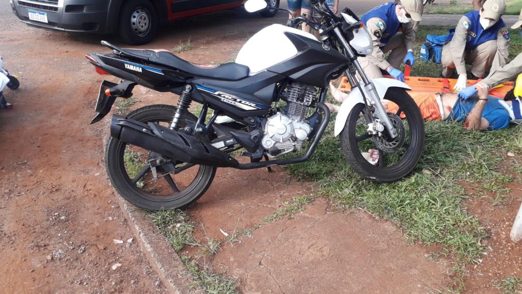 Motociclista fica ferido em colisão de trânsito no Bairro Cascavel Velho