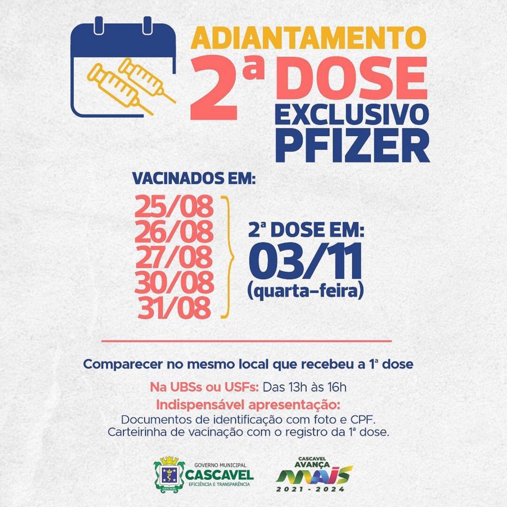 Tomou Pfizer? Atenção ao adiantamento da 2º dose
