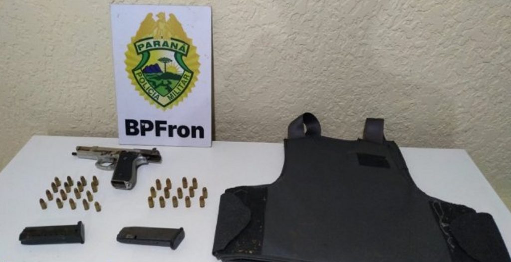 BPFRON apreende arma de fogo, colete balístico e munições, durante abordagem em Matelândia