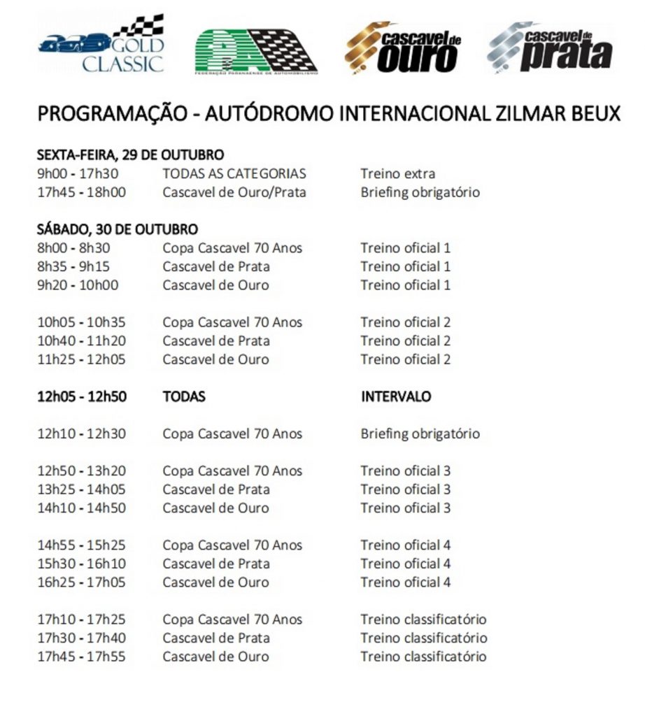 Cascavel de Ouro movimenta autódromo e integra as comemorações dos 70 anos da cidade