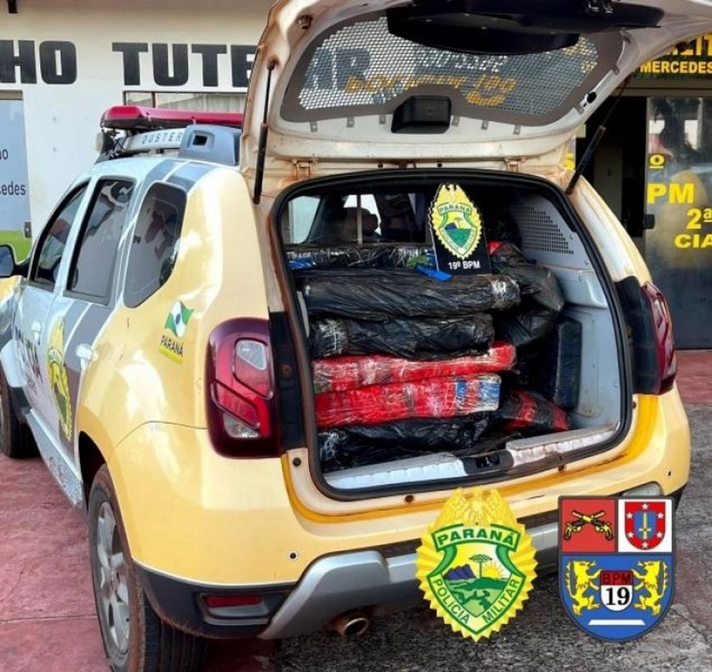 PM apreende mais de 140 kg de maconha no interior de Mercedes