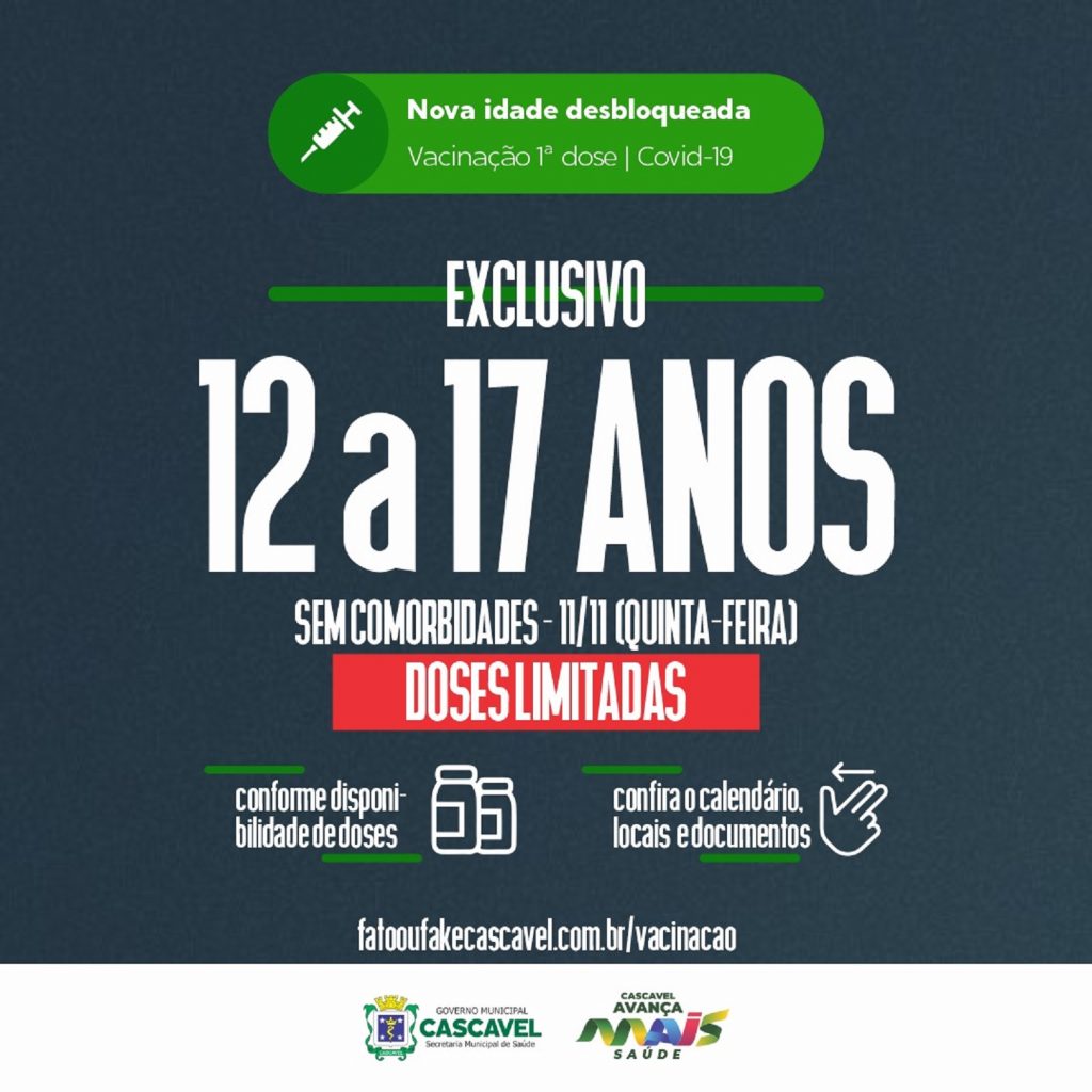 Confira onde e quantas doses há para imunização de adolescentes nesta quinta-feira