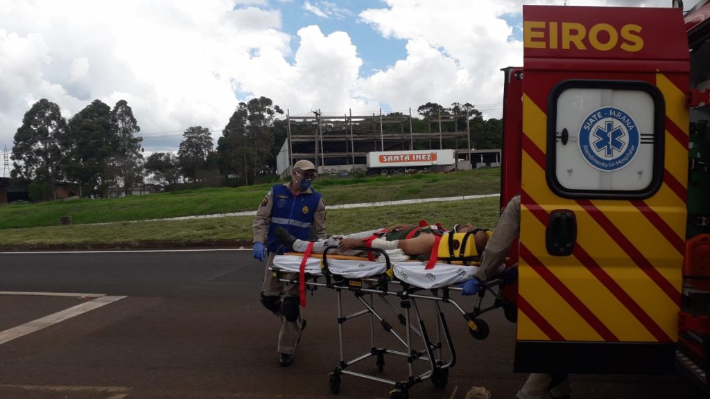 Motociclista fica ferido em ‘duplo’ acidente de trânsito no Brasmadeira