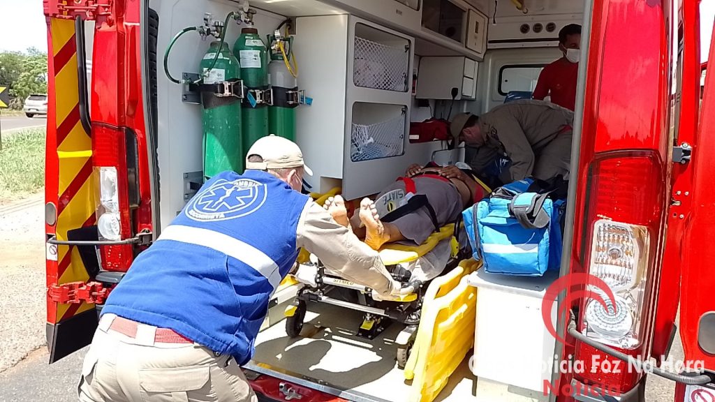 Idoso sofre traumatismo craniano em acidente às margens da BR-277 em Foz do Iguaçu