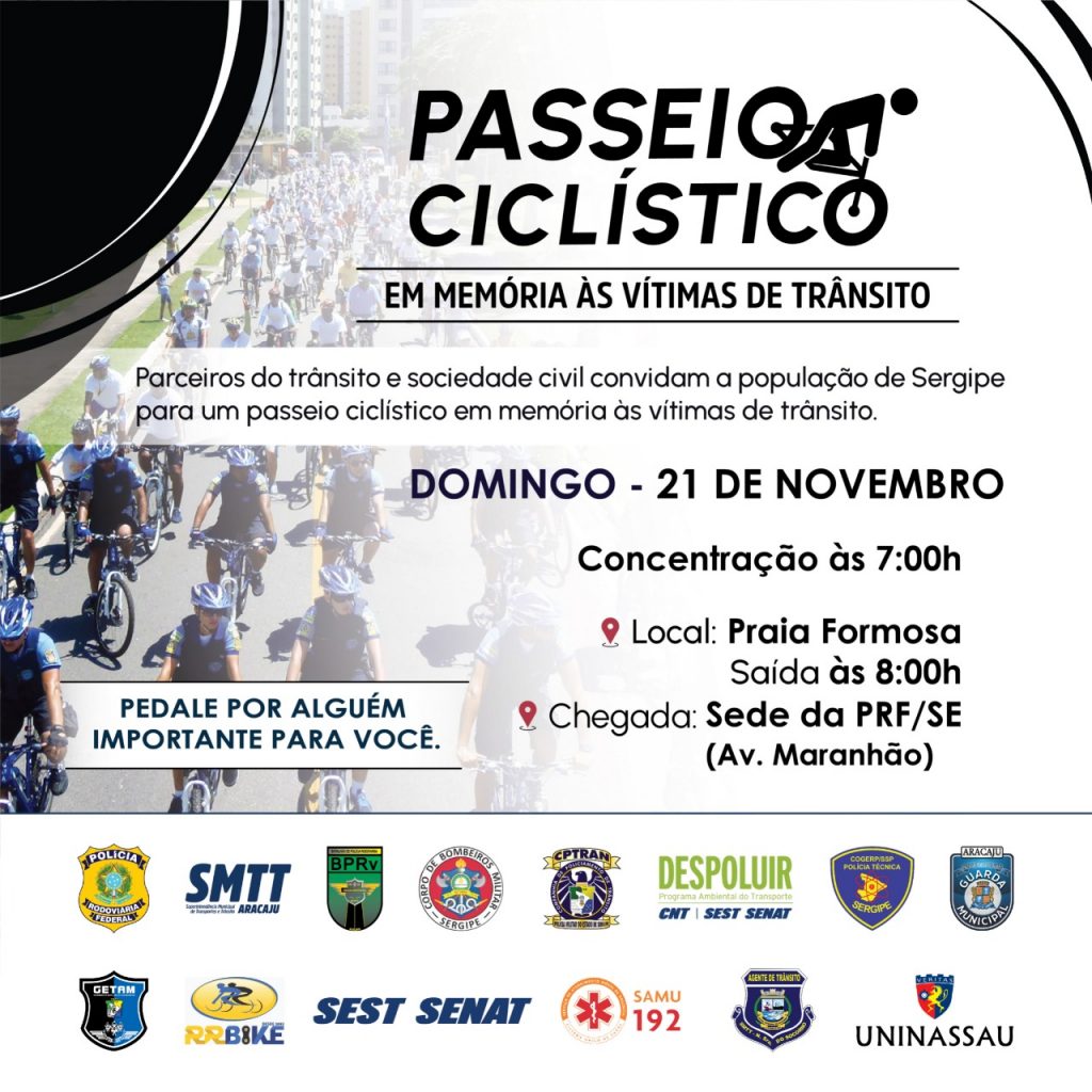 Dia Mundial em Memória às Vítimas de Trânsito: Passeio ciclístico acontece neste domingo (21)