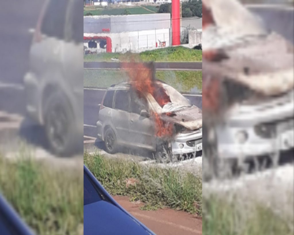 Carro de Santa Tereza fica destruído em incêndio enquanto pai e filho voltavam de exames em Cascavel