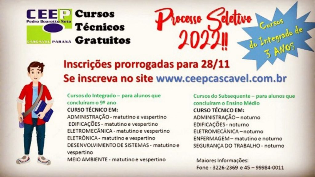 Ceep oferece 650 vagas para cursos técnicos gratuitos