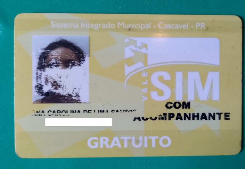 Cartão Vale Sim em nome de Ana Carolina de Lima Santos foi extraviado