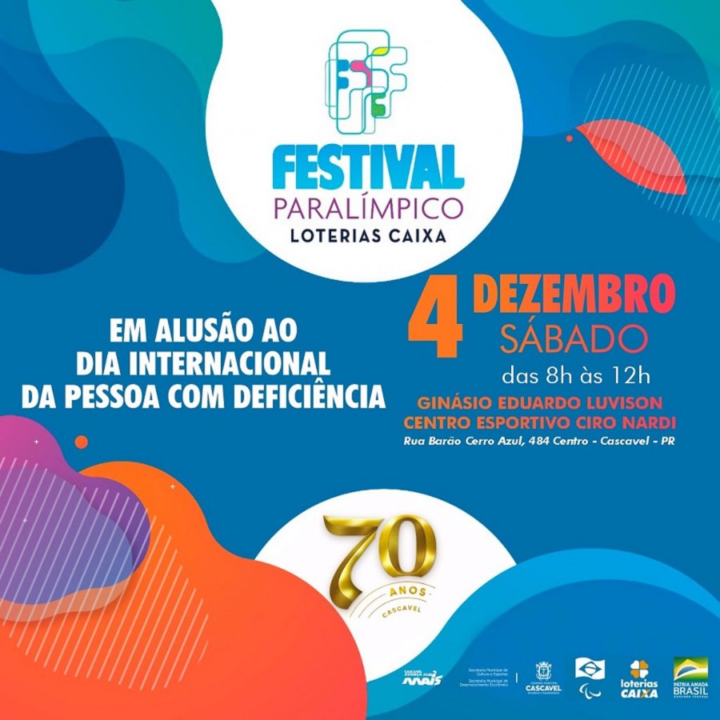 Cascavel terá Festival Paralímpico Brasileiro no próximo sábado