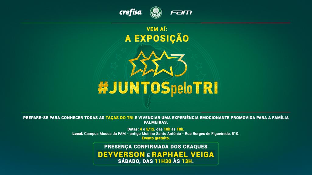 Crefisa e FAM promovem exposição em homenagem ao Tri do Palmeiras na Libertadores