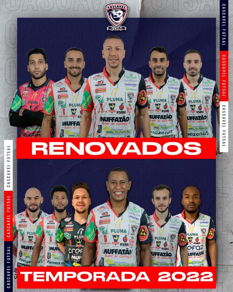 Cascavel Futsal anuncia renovação de contrato de 11 jogadores