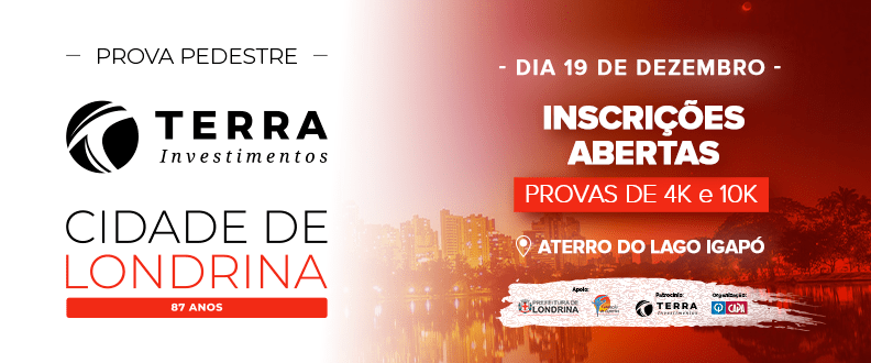Inscrições para Prova Pedestre Cidade de Londrina estão abertas Imagem referente a Inscrições para Prova Pedestre Cidade de Londrina estão abertas