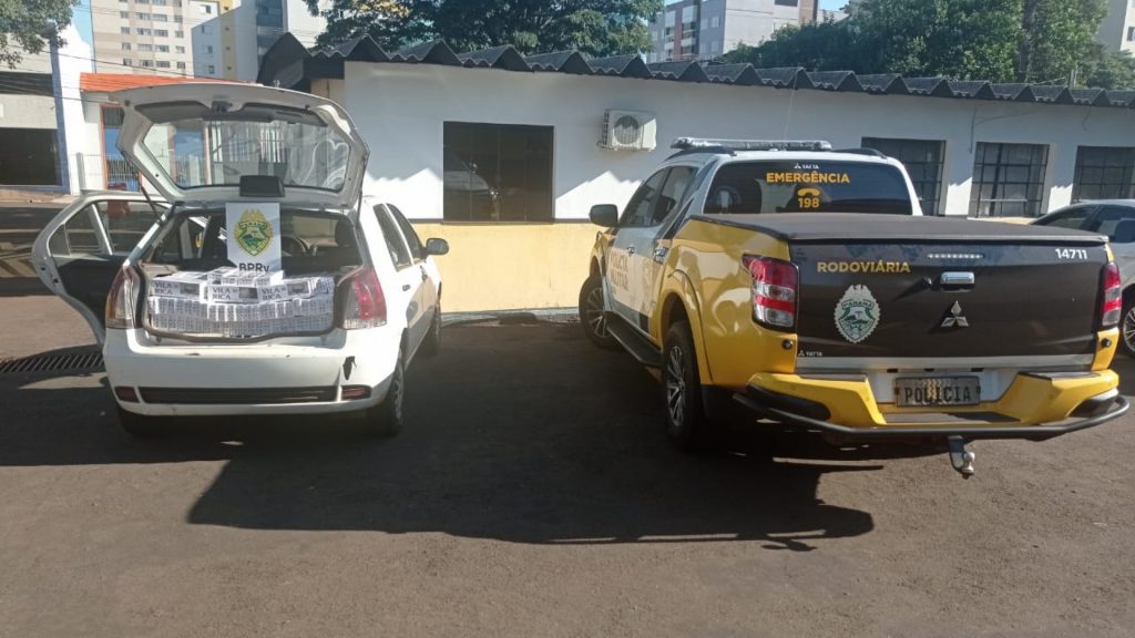PRE apreende carro com carga de cigarros na PR-239, em Jesuítas