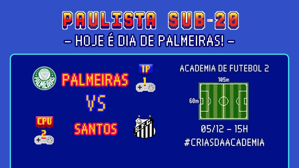 Em casa, Palmeiras decide classificação à semifinal do Paulista Sub-20 com o Santos