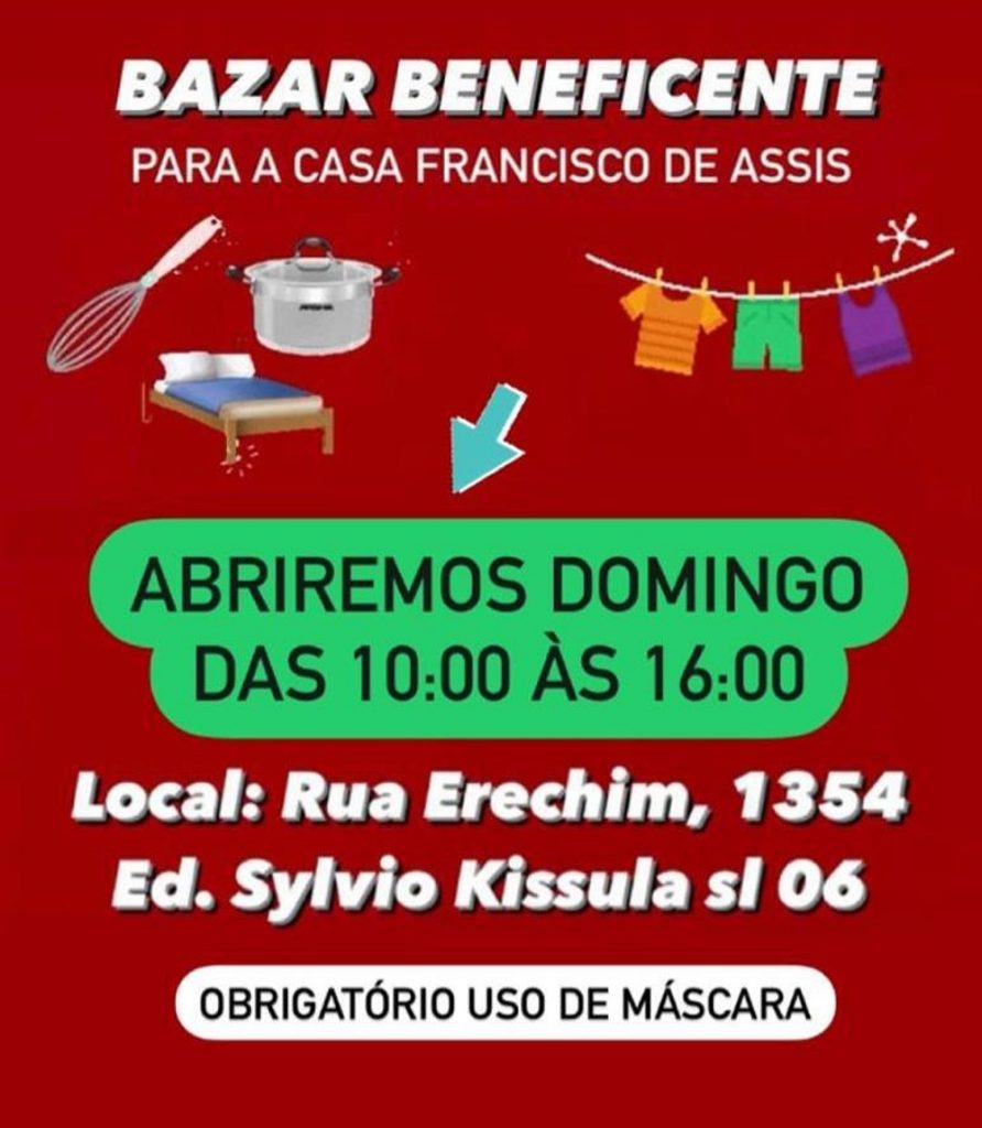 Bazar Beneficente terá ‘repescagem’ amanhã