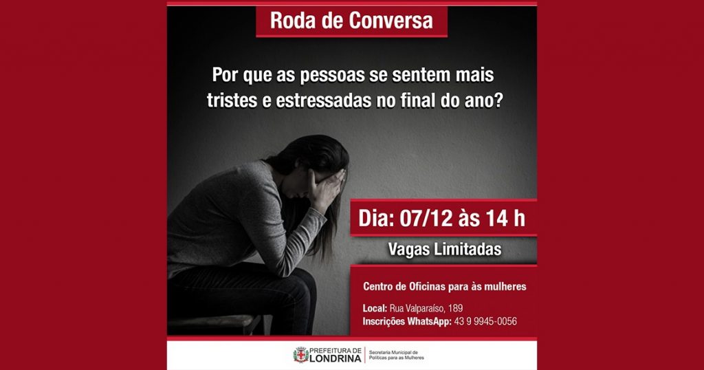 Roda de conversa voltada a mulheres debate estresse no fim de ano Roda de conversa voltada a mulheres debate estresse no fim de ano