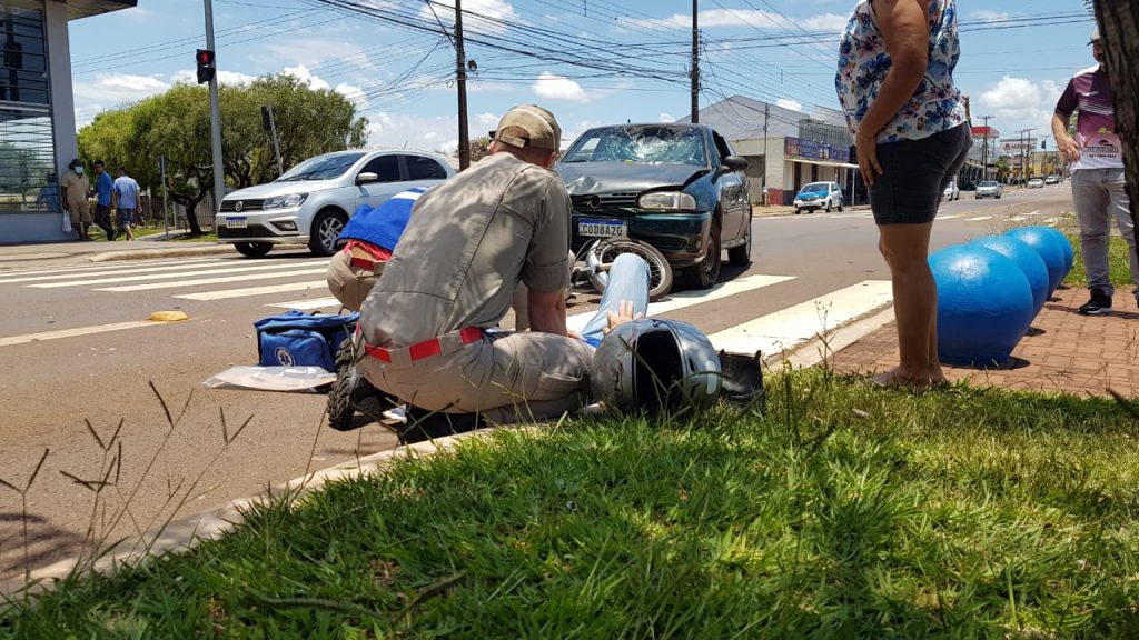 Homem fica ferido após acidente na Av. Barão do Rio Branco