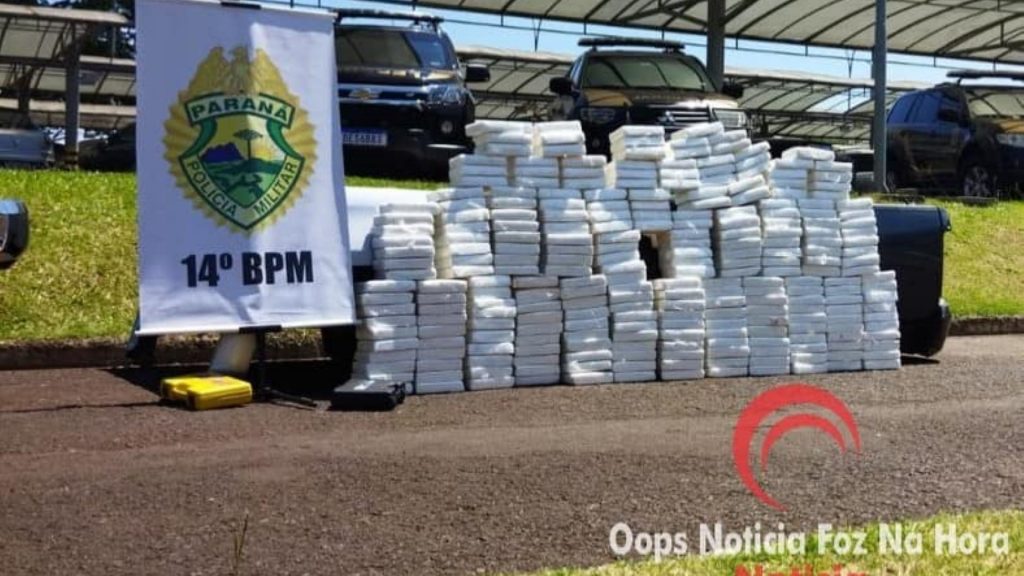 PM apreende 255 kg de pasta base de cocaína em Foz do Iguaçu