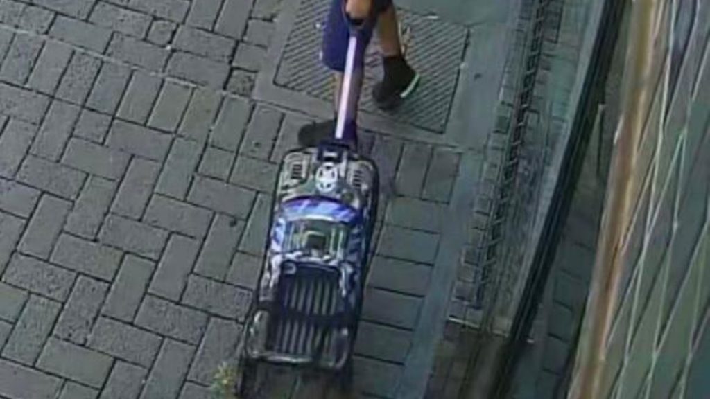 Criança extravia mochila de rodinhas no Centro e família pede ajuda para encontrá-la