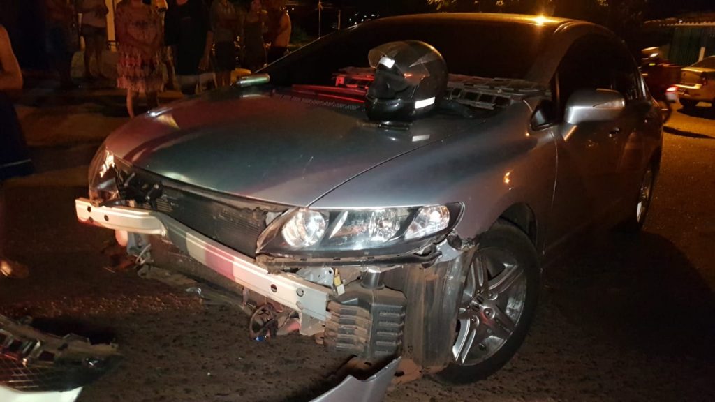 Motociclista fica ferido em forte colisão contra carro no Bairro Morumbi