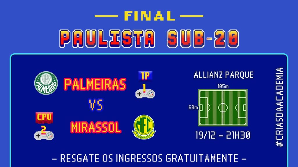 Final do Paulista Sub-20 no Allianz Parque terá entrada gratuita ao público