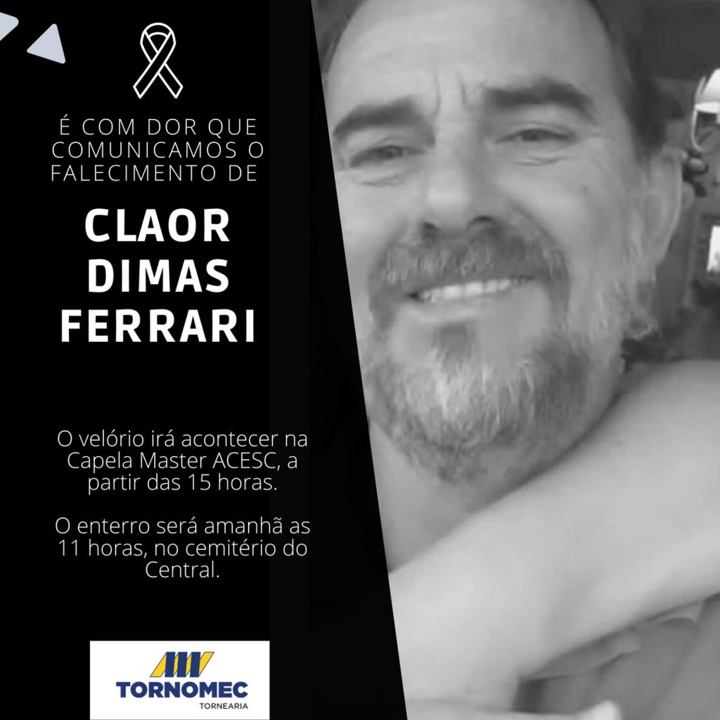 Família comunica o falecimento de Claor Dimas Ferrari
