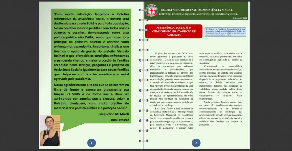 Secretaria de Assistência Social lança Boletim de Vigilância Socioassistencial