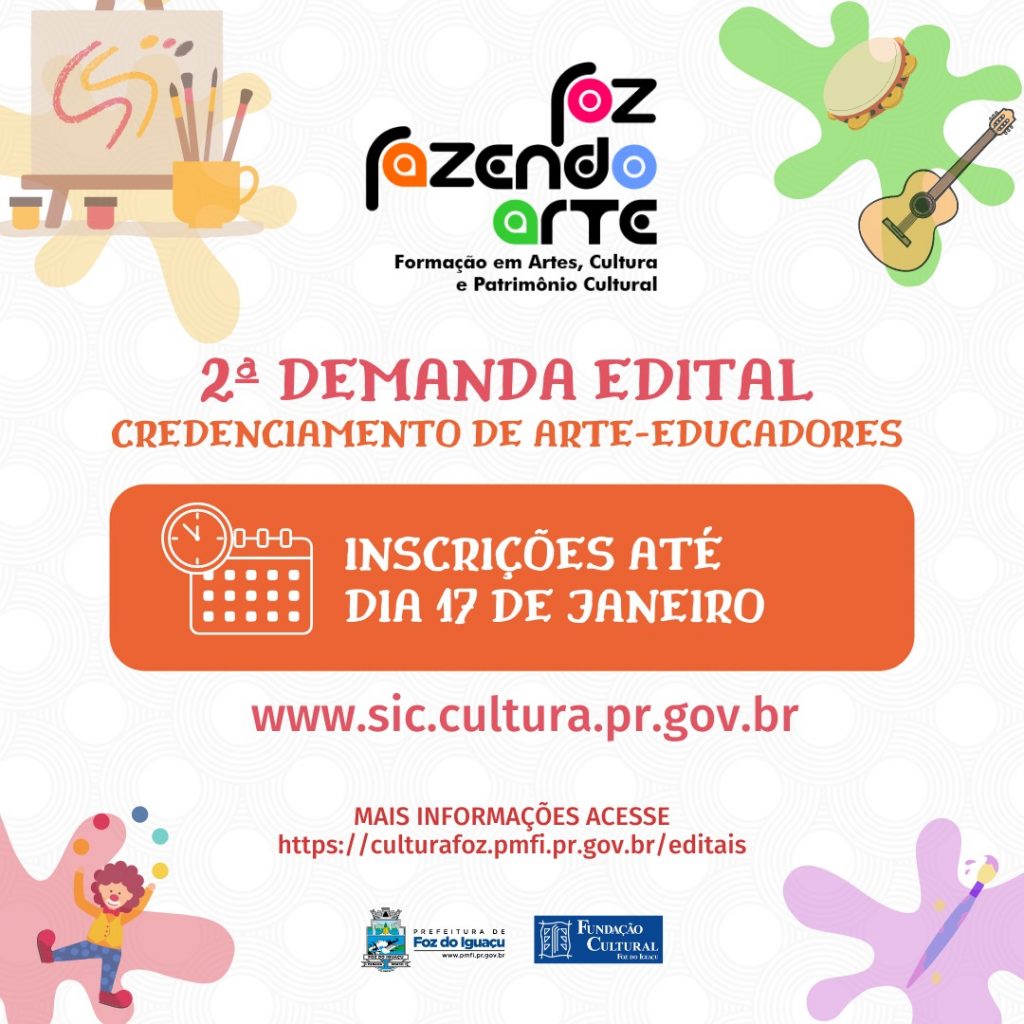 Fundação Cultural contrata novos educadores culturais para o Foz Fazendo Arte
