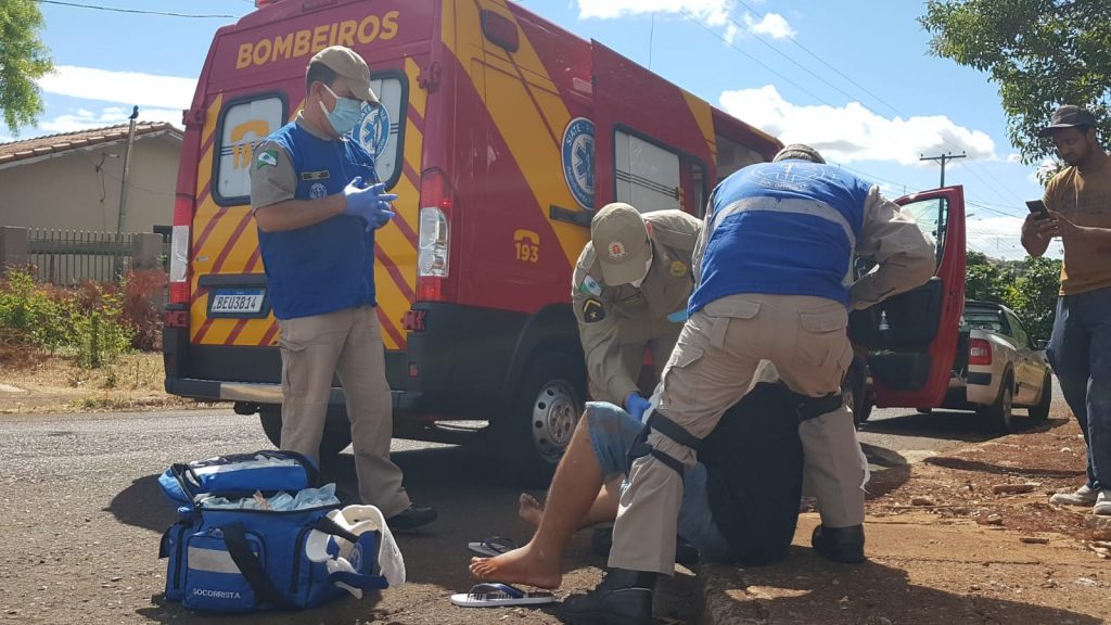 Jovem fica ferido em colisão de trânsito no Brasmadeira