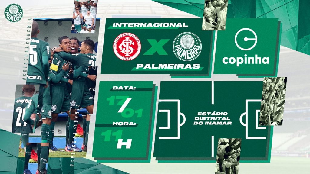 Palmeiras mede forças com o Internacional em busca de vaga nas quartas da Copinha